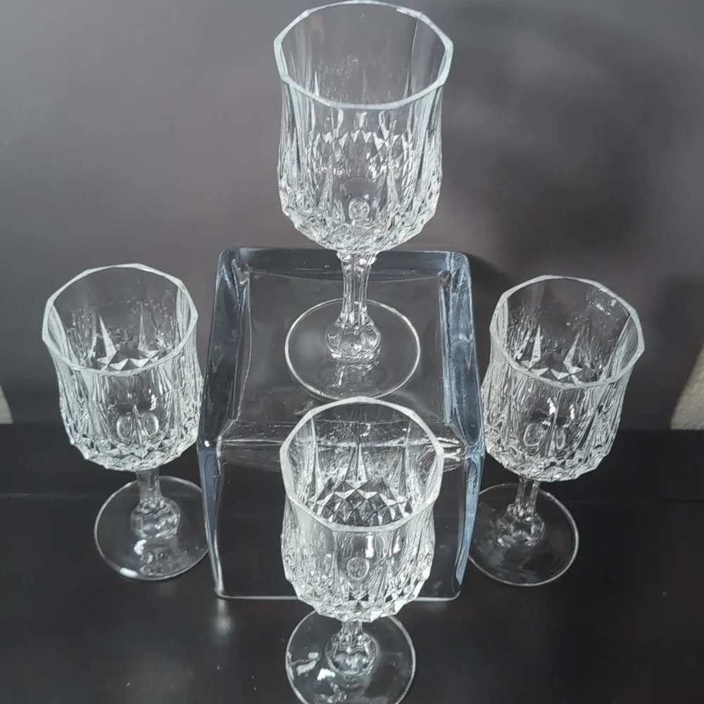Set Of 4 Cristal d'Arques Longchamp Wine Glasses 6.5